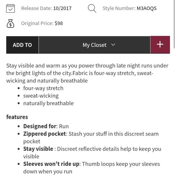Lululemon Surge Warm Long Sleeve Blue shirt with zip pocket size S - Picture 11 of 11